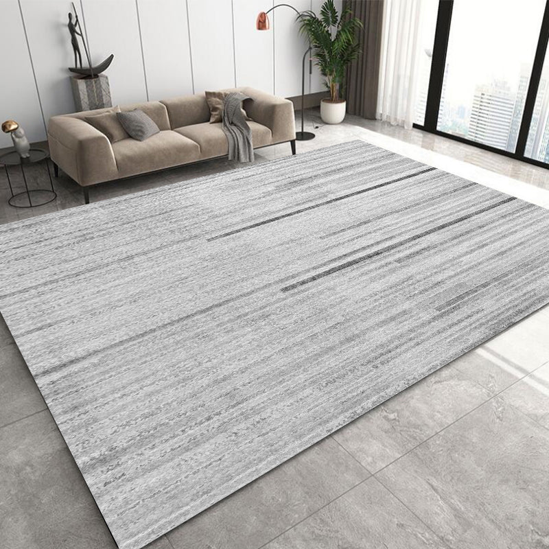 Simple Rug Grey Polyester Carpet Stain Resistant Rug for Living Room