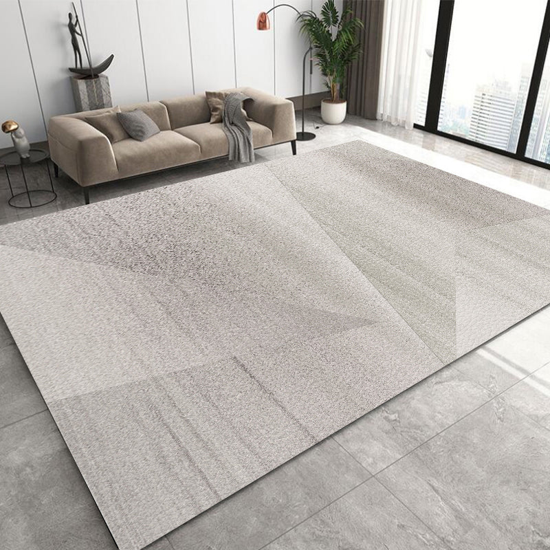 Simple Rug Grey Polyester Carpet Stain Resistant Rug for Living Room
