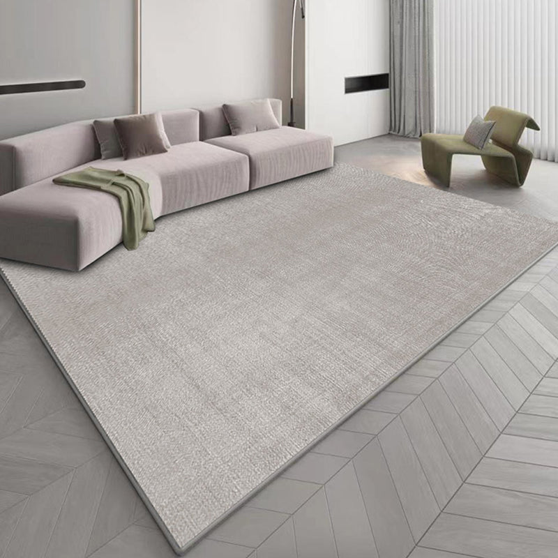 Minimalist Rug Beige Polyester Carpet Stain Resistant Rug for Living Room