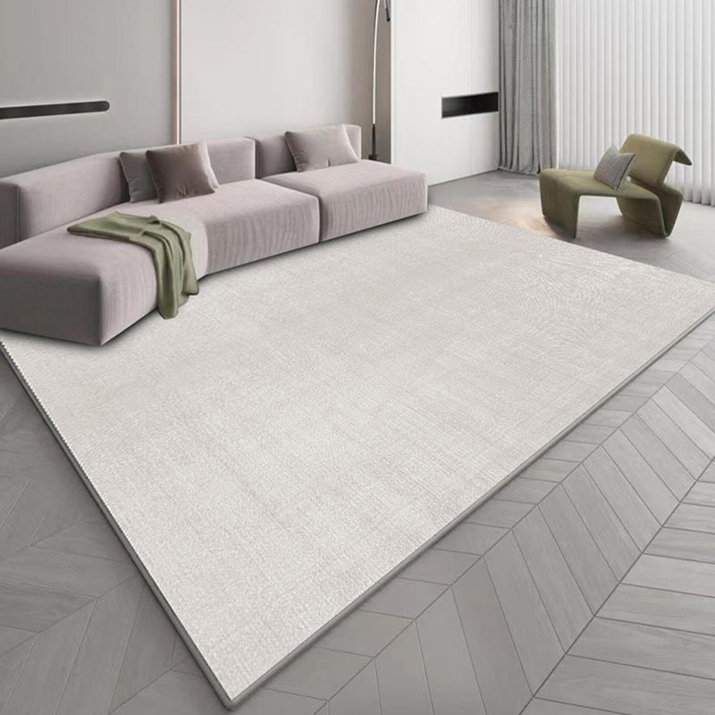 Minimalist Rug Beige Polyester Carpet Stain Resistant Rug for Living Room