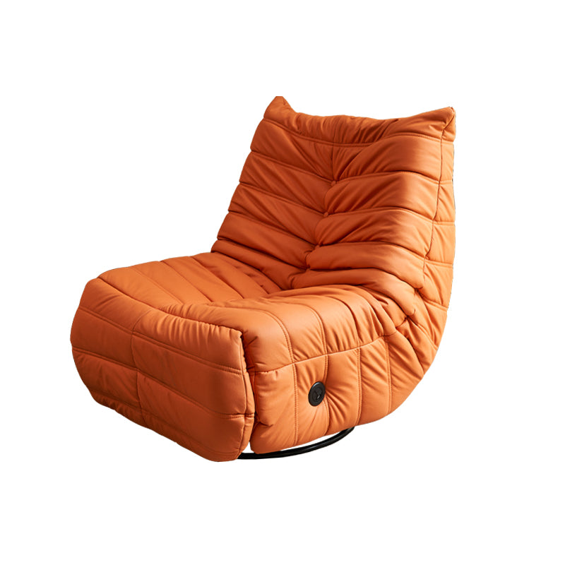 Modern Swivel Reclining Chair Tufted Faux Leather Manual Recliners