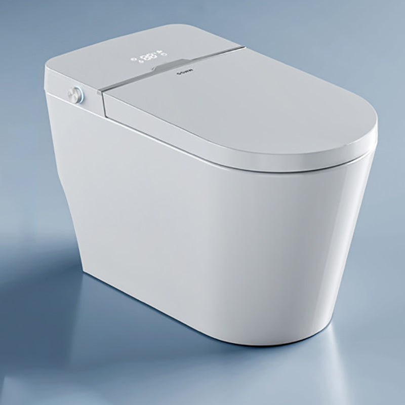 White Finish Antimicrobial One Pieces Smart Toilet Elongated Bidet Seat