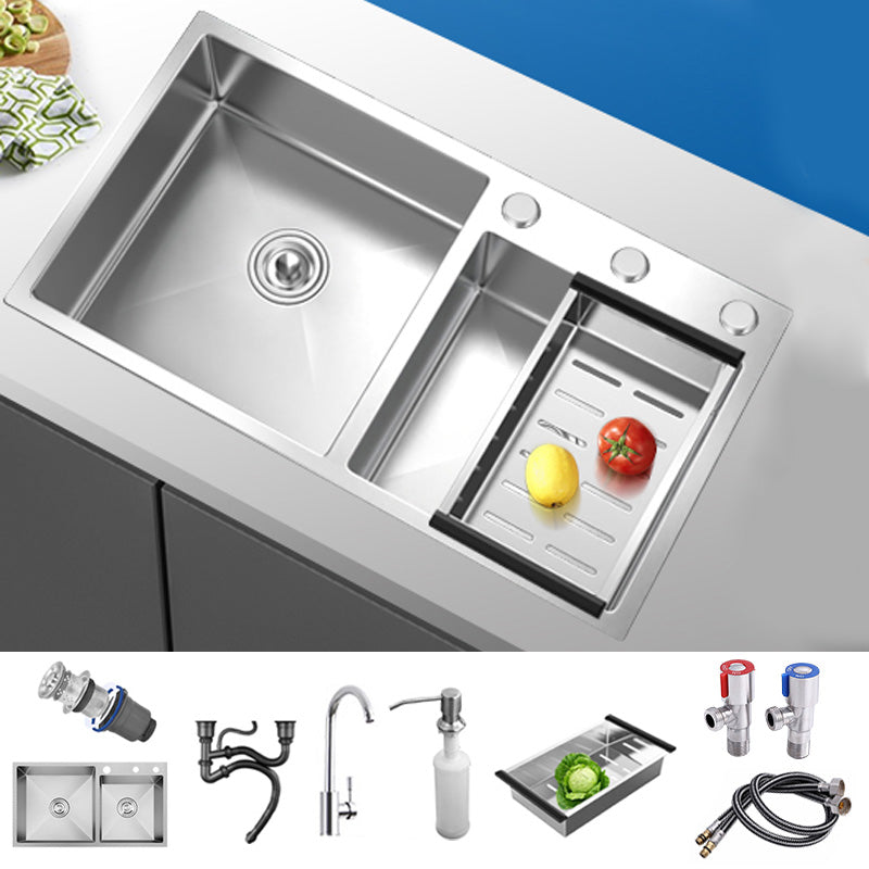 Modern Style Kitchen Sink Soundproof Detail Kitchen Double Sink with Basket Strainer