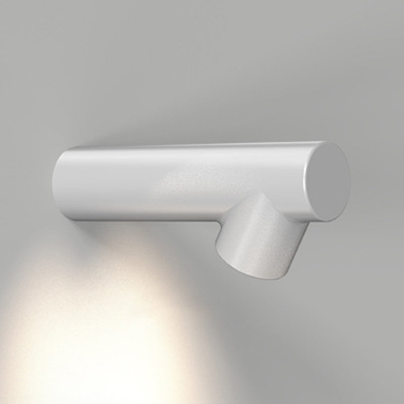 Modernism Single White/Black Wall Mounted Sconce Metallic Wall Light for Bedroom