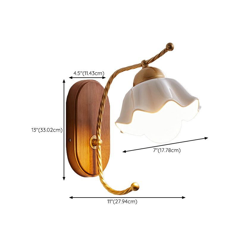 Ceramics Shade Wall Lamp Modern Style White Shape Wall Mounted Lighting for Bedroom