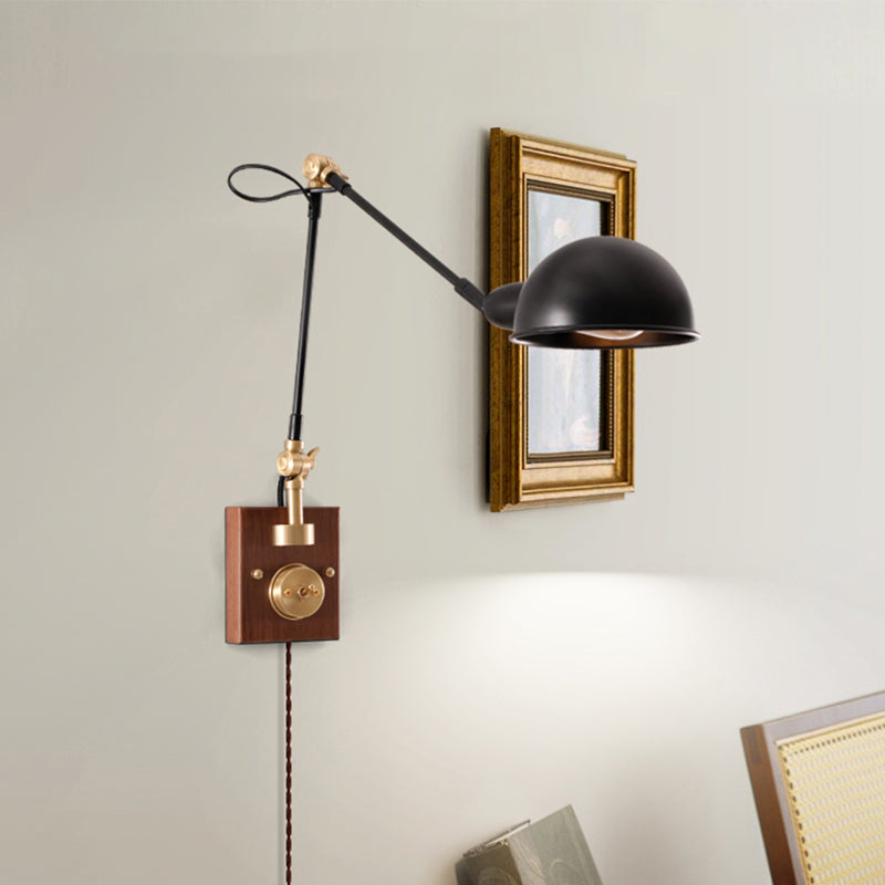 1-Light Wall Lamp Industrial Metal Wall Mounted Lighting for Bedroom