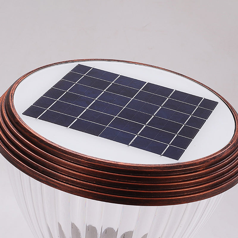 LED Pillar Lamp Modern Solar Lighting Fixture with Acrylic Shade for Garden
