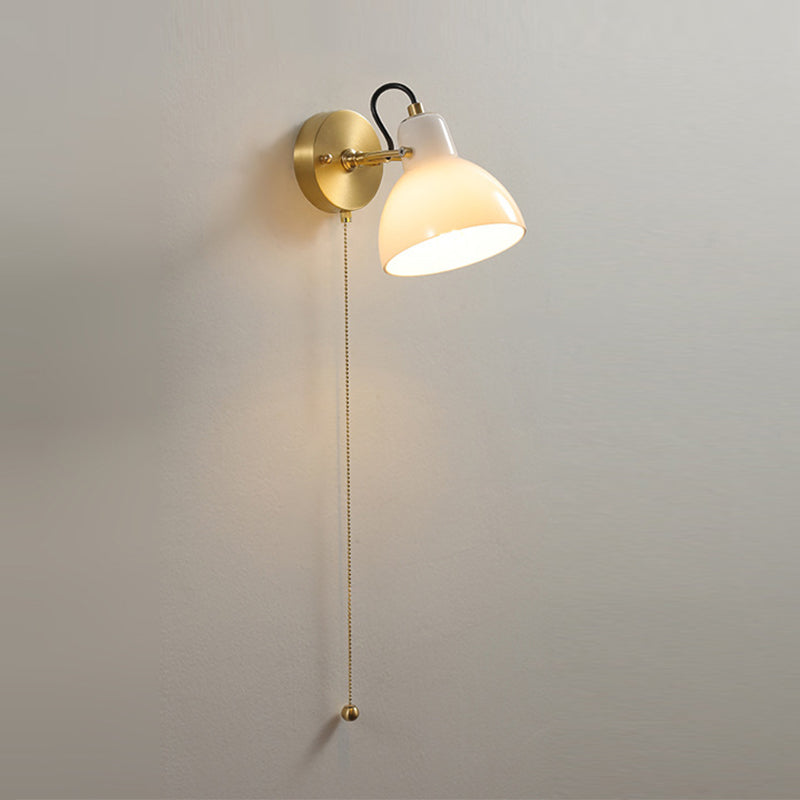 Modern Single Brass/Brown Wall Mounted Sconce Glass Wall Light for Foyer