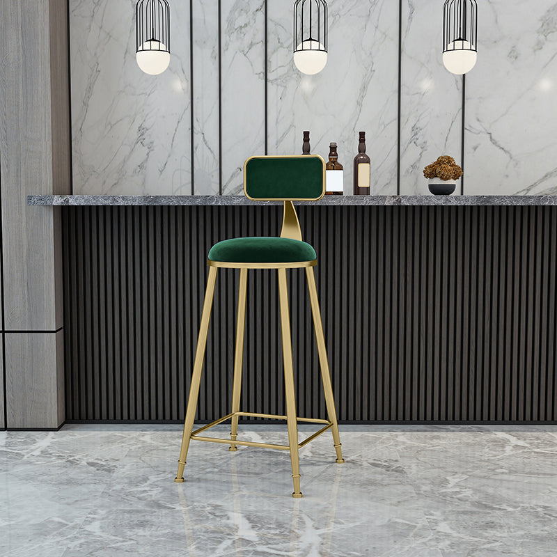 Round Bar Stools Industrial Dining Stools with Gold Metal Base