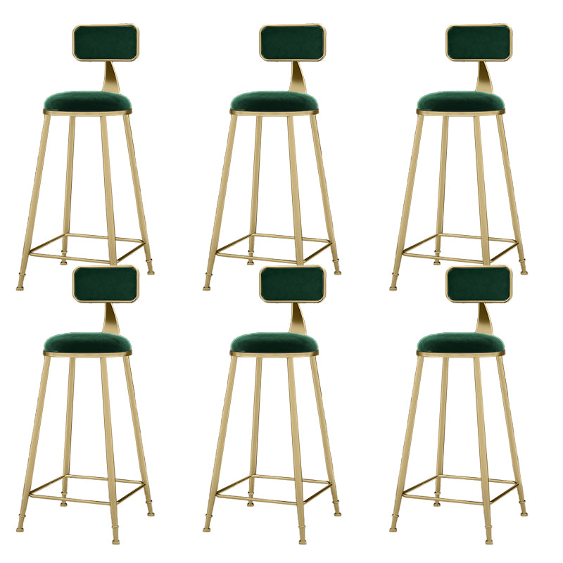 Round Bar Stools Industrial Dining Stools with Gold Metal Base