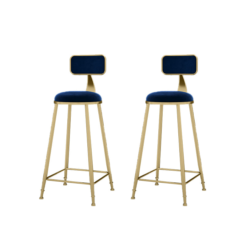 Round Bar Stools Industrial Dining Stools with Gold Metal Base