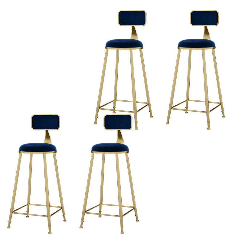 Round Bar Stools Industrial Dining Stools with Gold Metal Base