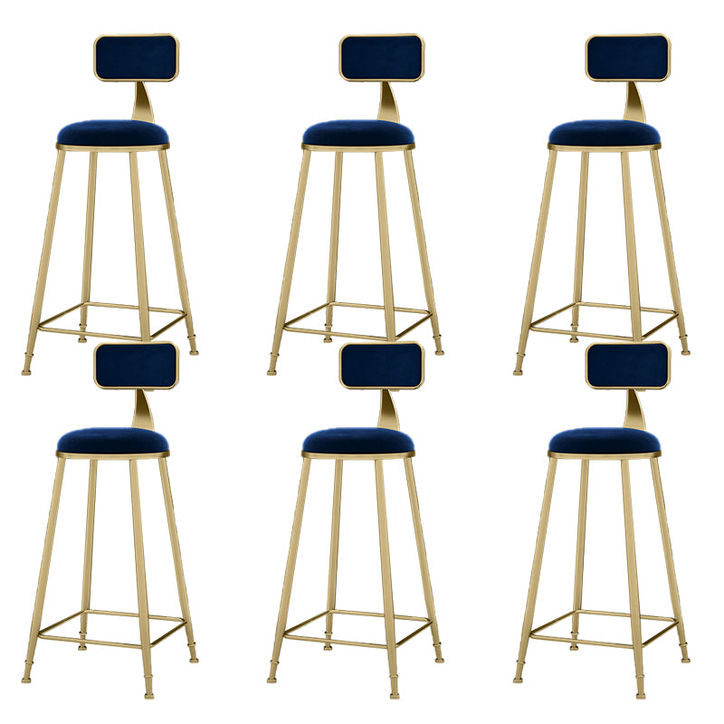 Round Bar Stools Industrial Dining Stools with Gold Metal Base
