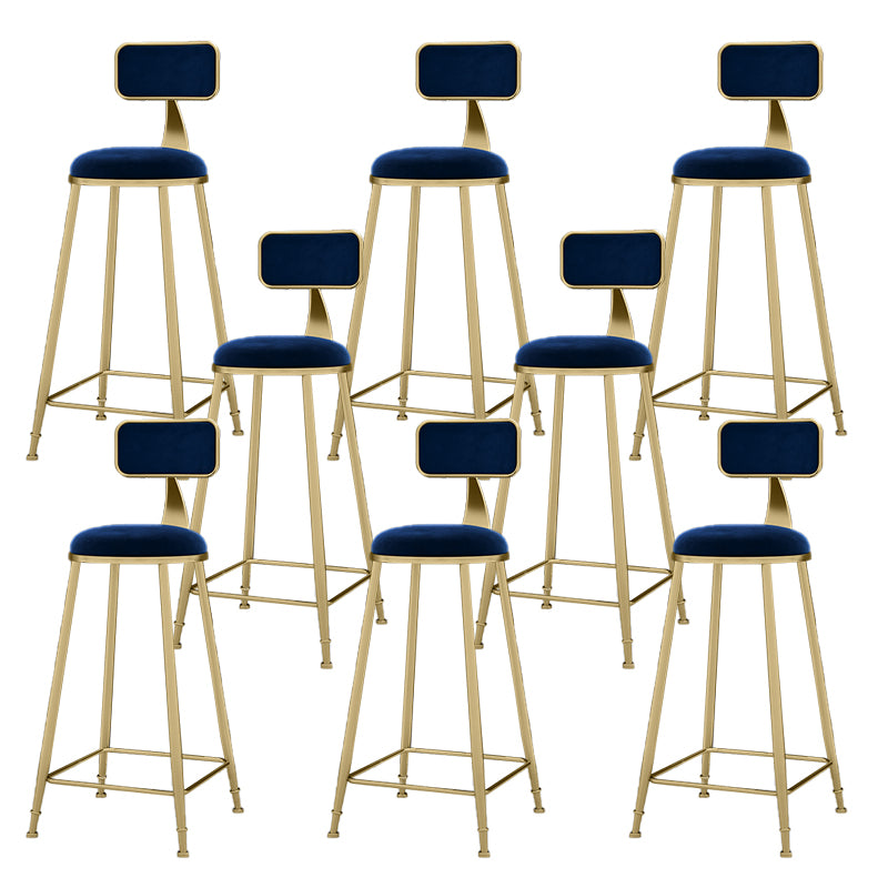 Round Bar Stools Industrial Dining Stools with Gold Metal Base