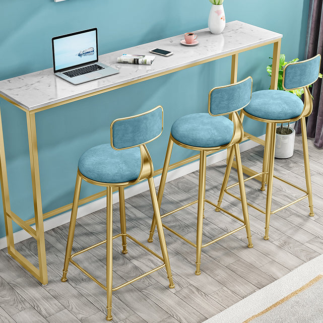 Round Bar Stools Industrial Dining Stools with Gold Metal Base