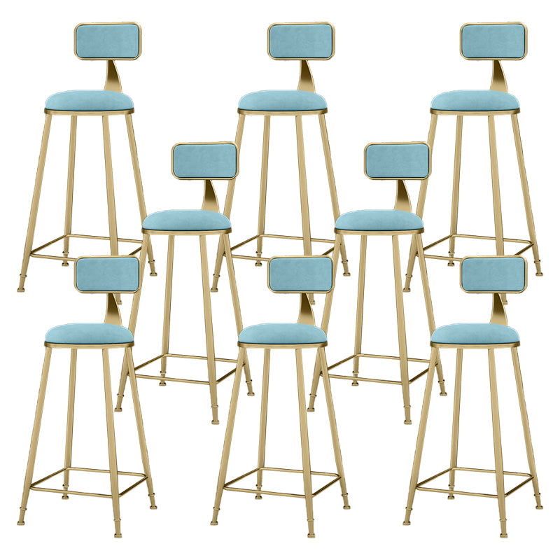 Round Bar Stools Industrial Dining Stools with Gold Metal Base