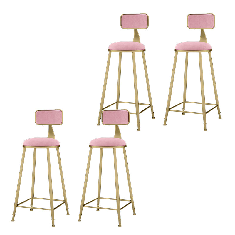 Round Bar Stools Industrial Dining Stools with Gold Metal Base