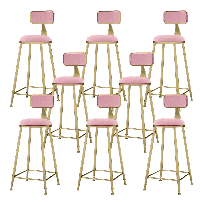 Round Bar Stools Industrial Dining Stools with Gold Metal Base