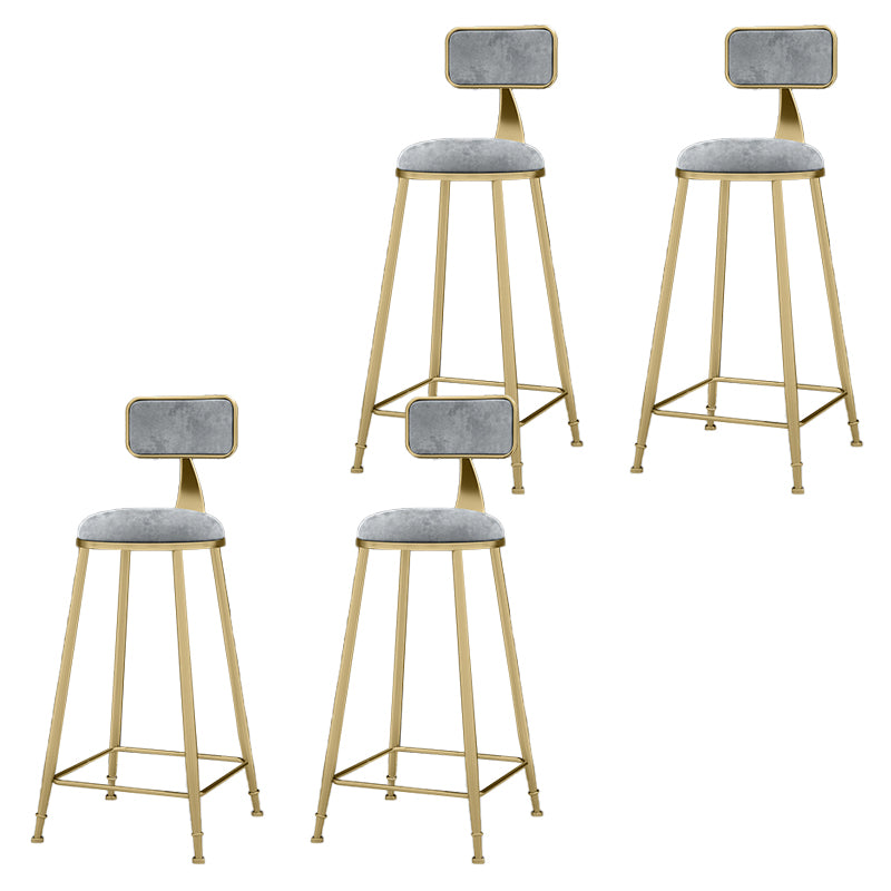 Round Bar Stools Industrial Dining Stools with Gold Metal Base