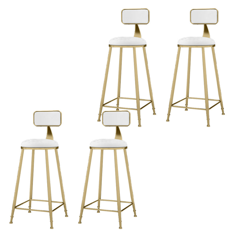 Round Bar Stools Industrial Dining Stools with Gold Metal Base