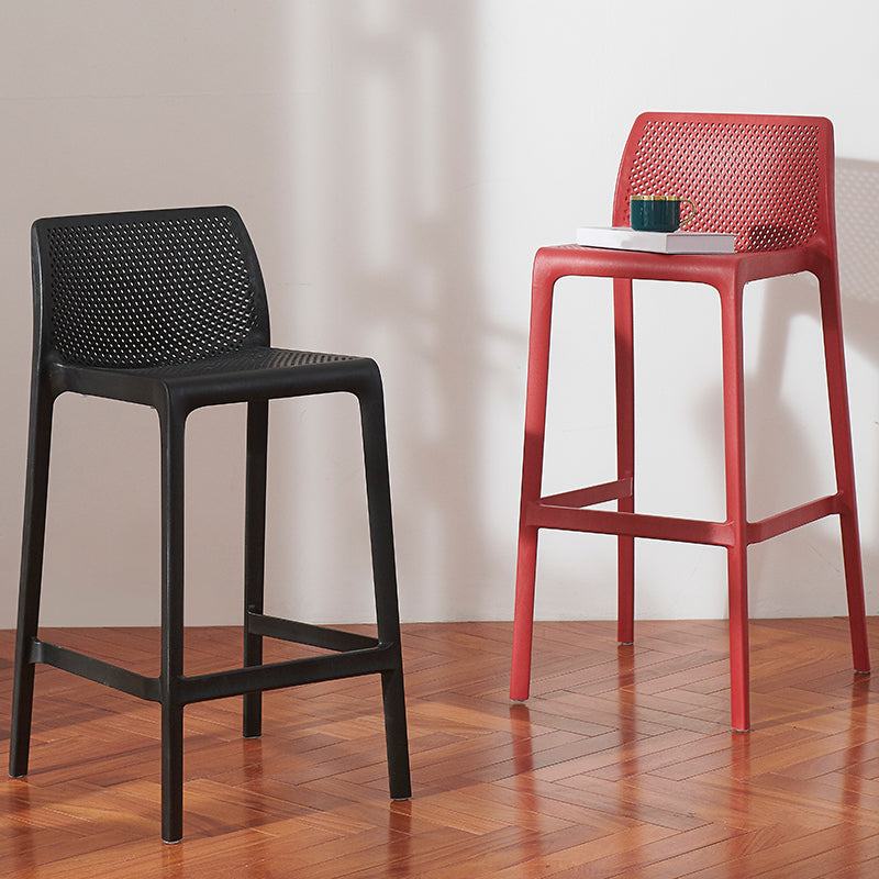 Modern Style Bar Stool Plastic Backrest Bar Stools for Dining Room
