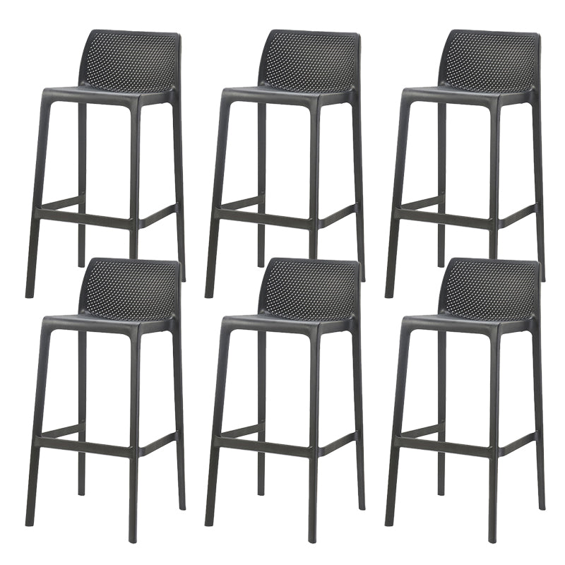 Modern Style Bar Stool Plastic Backrest Bar Stools for Dining Room
