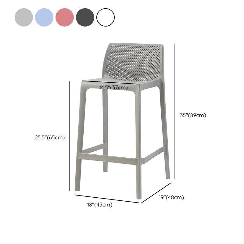 Modern Style Bar Stool Plastic Backrest Bar Stools for Dining Room