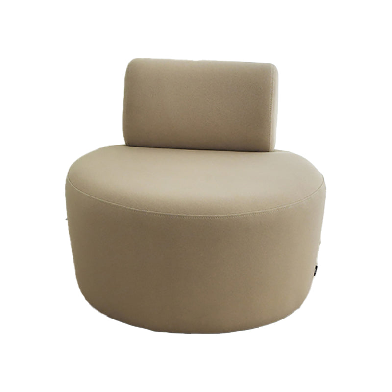 Contemporary Faux Leather Slipper Accent Chair with Fixed Back