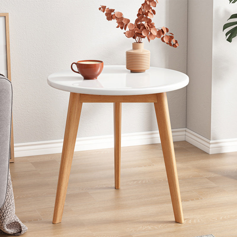 1 Cocktail Table Round Wood Modern 3 Legs Single Coffee Table