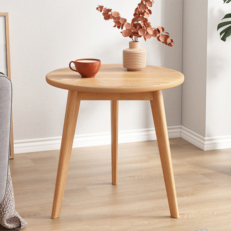 1 Cocktail Table Round Wood Modern 3 Legs Single Coffee Table