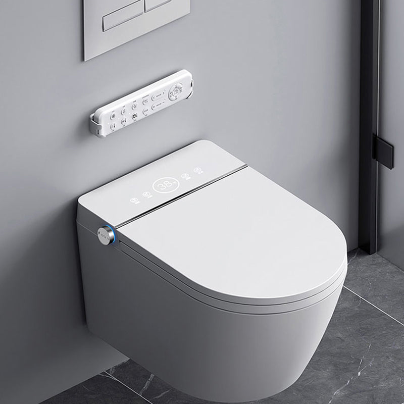 Contemporary Wall Mount Flush Toilet Heated Seat Included Urine Toilet for Washroom