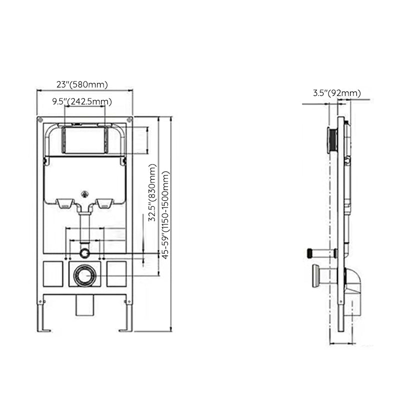 Contemporary Wall Mount Flush Toilet Heated Seat Included Urine Toilet for Washroom