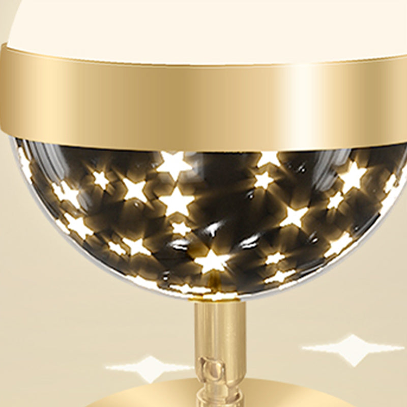 LED Modern Metal Flush Mount Ball Shape Ceiling Light with Plastic Shade for Living Room