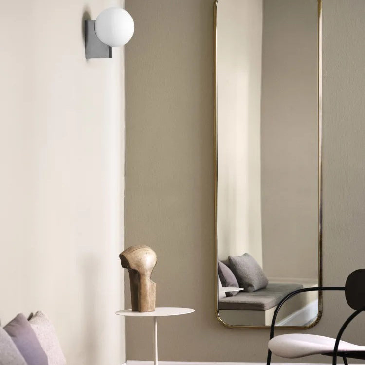 Contemporary Vanity Light White Glass Shade Wall Light Sconce for Washroom