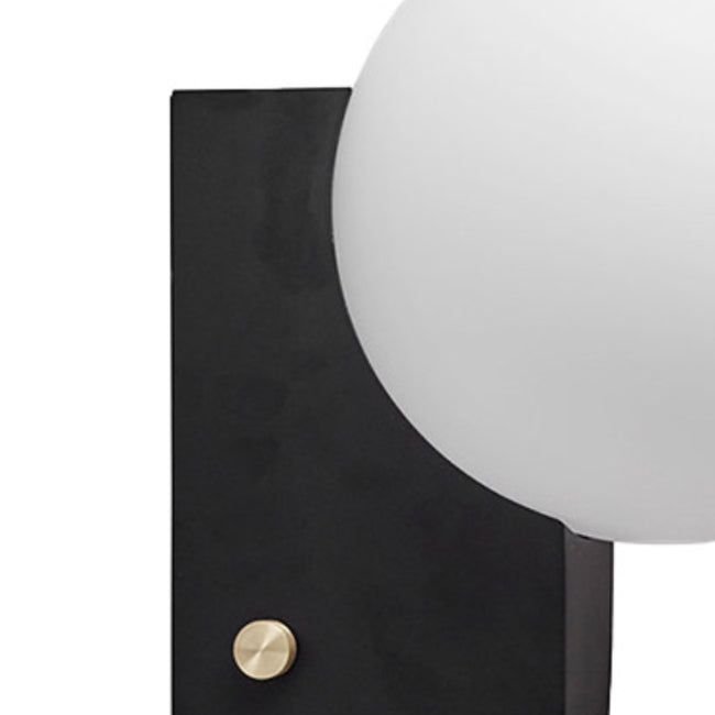 Contemporary Vanity Light White Glass Shade Wall Light Sconce for Washroom