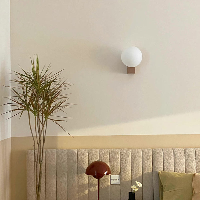 Contemporary Vanity Light White Glass Shade Wall Light Sconce for Washroom