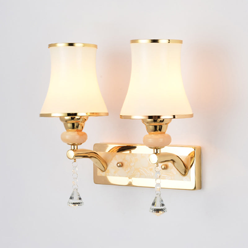 Modern Simple Vanity Light Cylinder Shape Vanity Lamp with Glass Shade for Shower Room