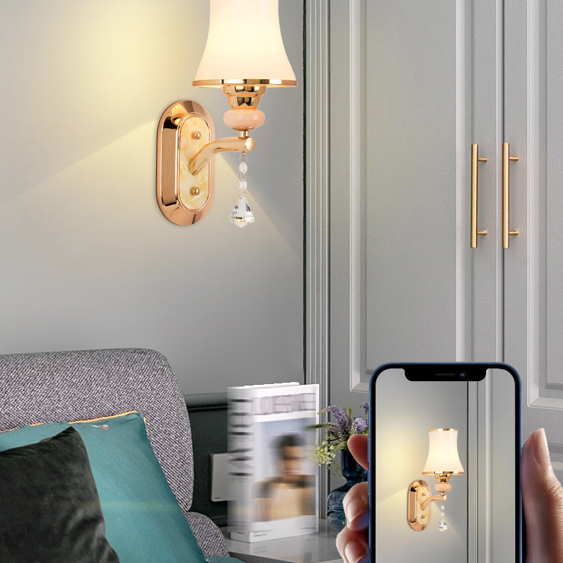 Modern Simple Vanity Light Cylinder Shape Vanity Lamp with Glass Shade for Shower Room