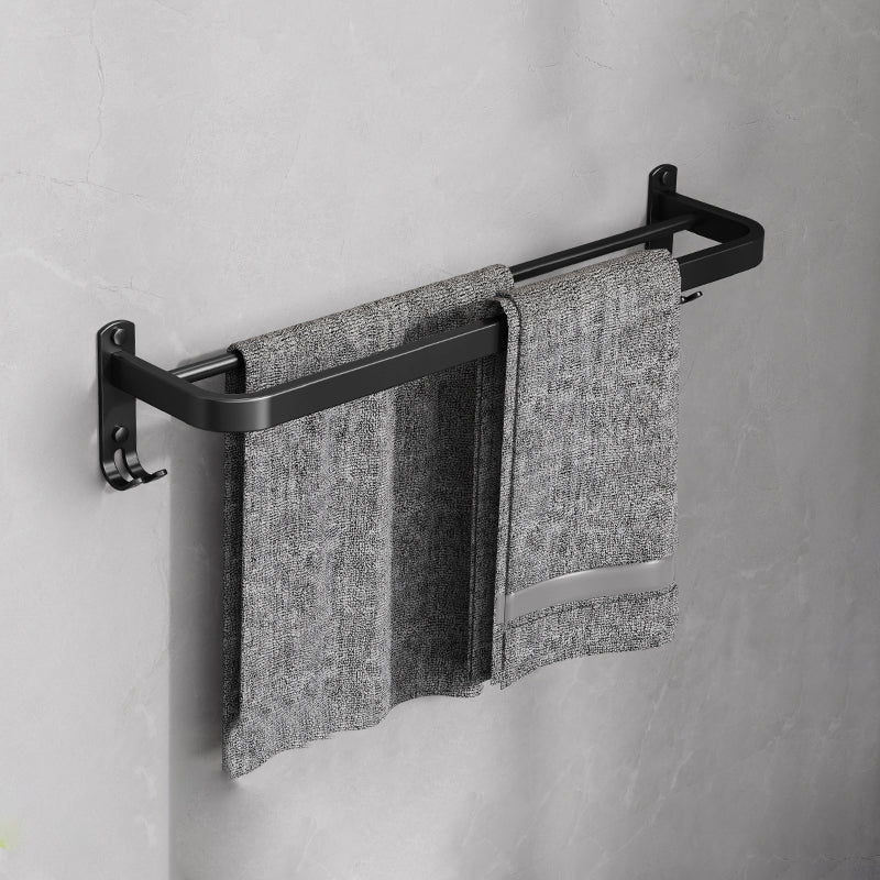 Minimalistic Black Bathroom Accessory Kit Paper Holder Towel Bar Bath Hardware Set