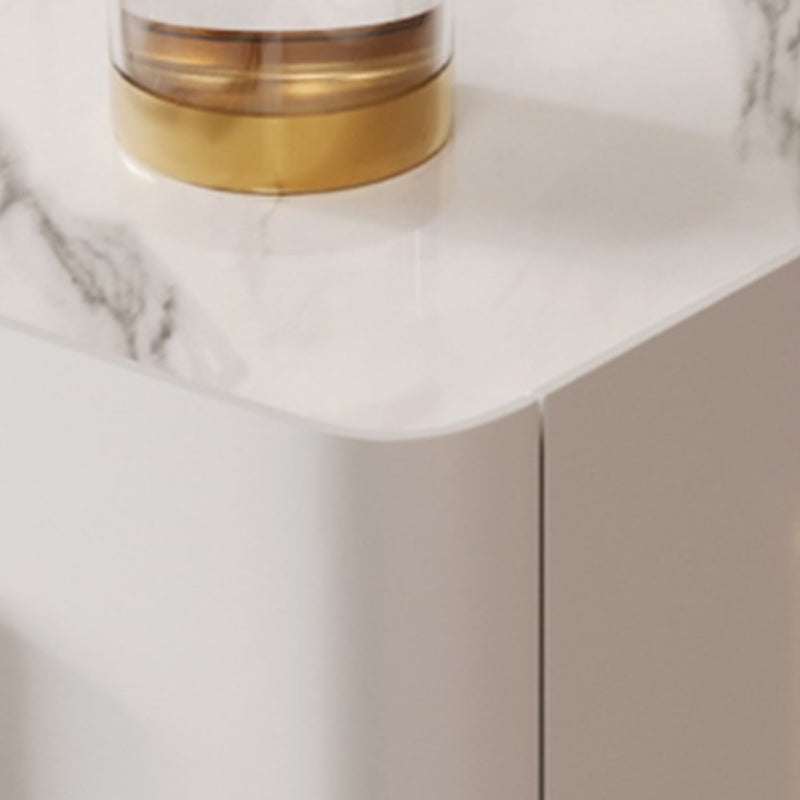 Cross Legs End Table 1-Drawer Tray Top Corner Table with Cabinet