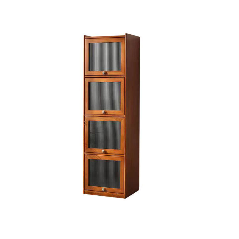 Mid-century Modern 4- Door Cabinet Rectangle Solid Wood Accent Cabinet