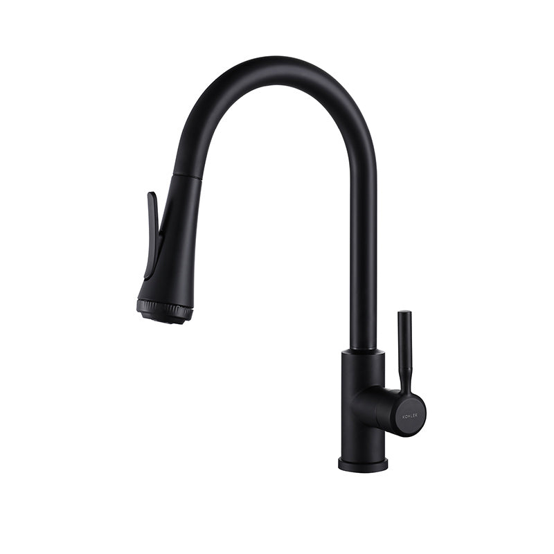 Touch Sensor Kitchen Bar Faucet Gooseneck Swivel Spout with Pull Down Sprayer