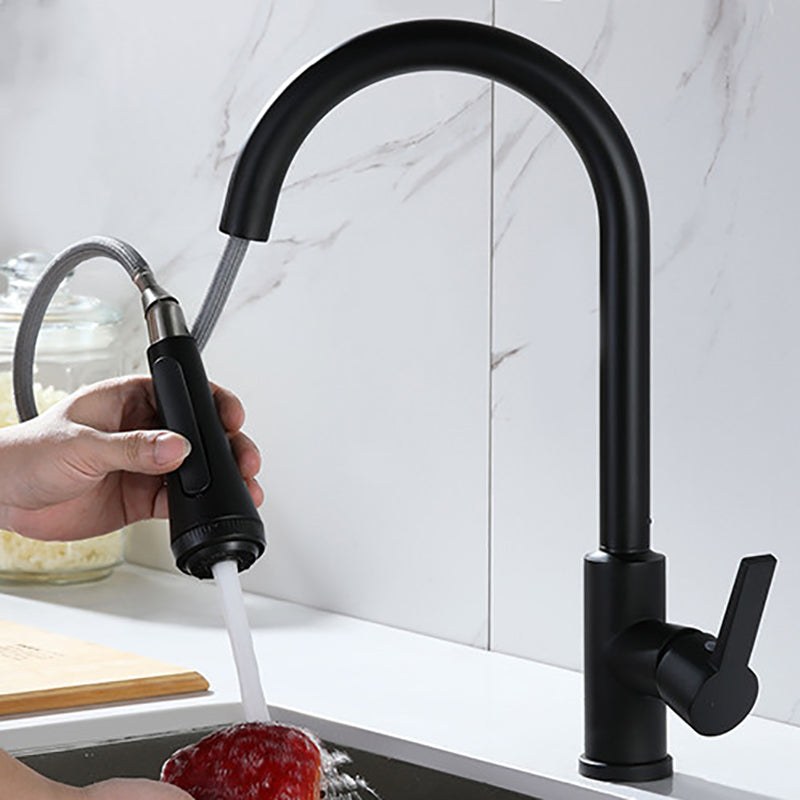 Touch Sensor Kitchen Bar Faucet Gooseneck Swivel Spout with Pull Down Sprayer