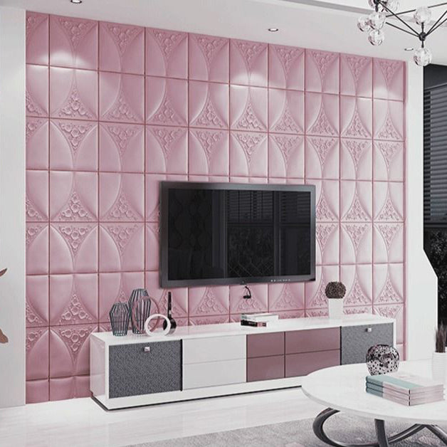 Modern Style Plastic Wall Panel Living Room Peel and Stick 3D Wall Paneling