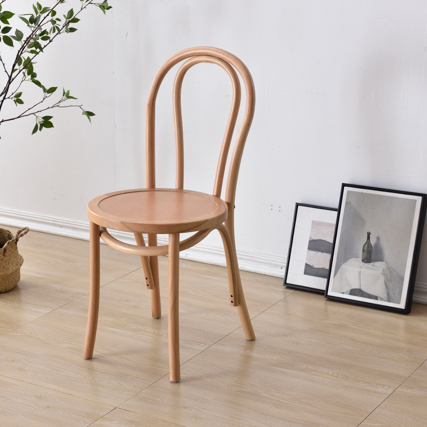 Dining Room Armless Dining Chair Open Back Solid Wood Side Chair