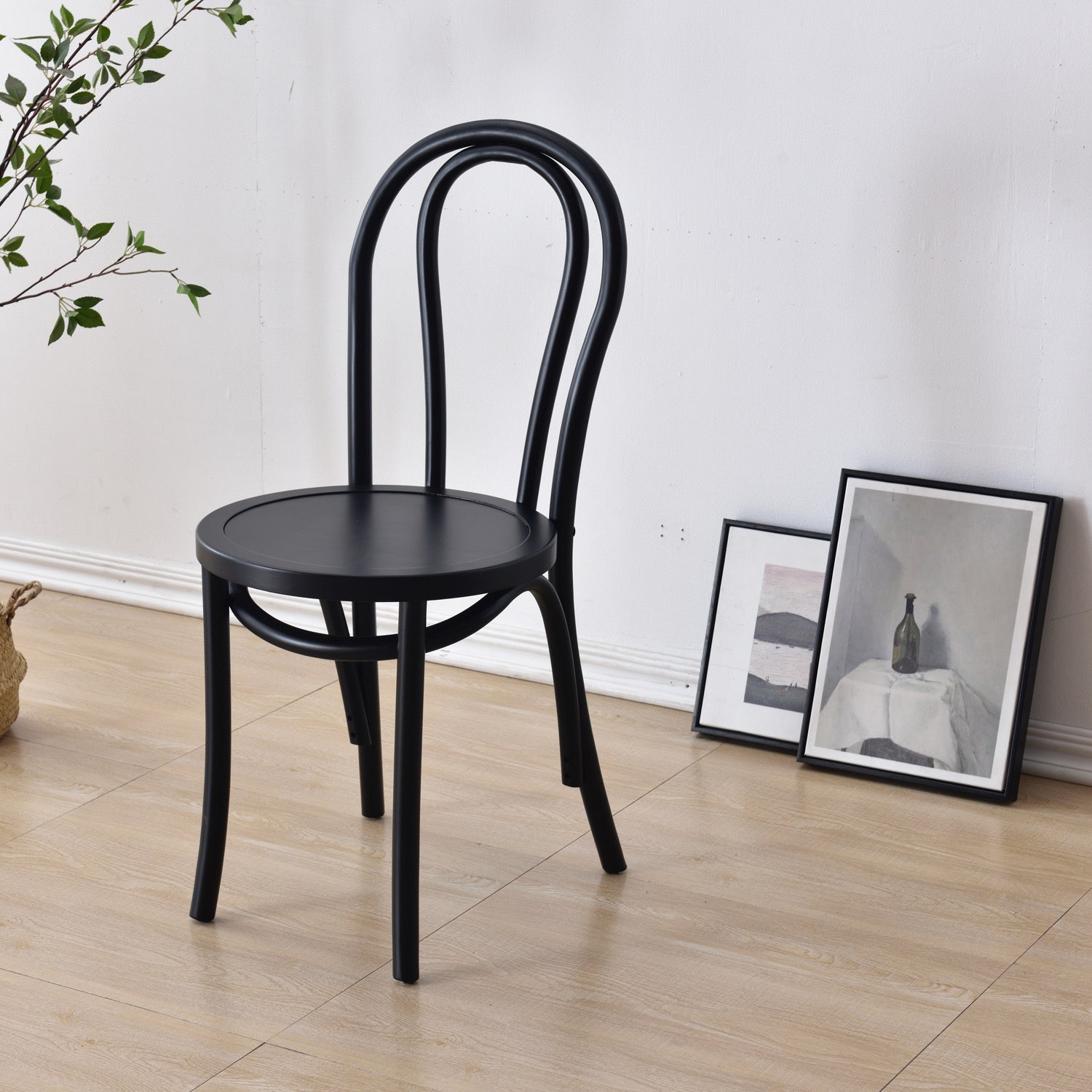 Dining Room Armless Dining Chair Open Back Solid Wood Side Chair
