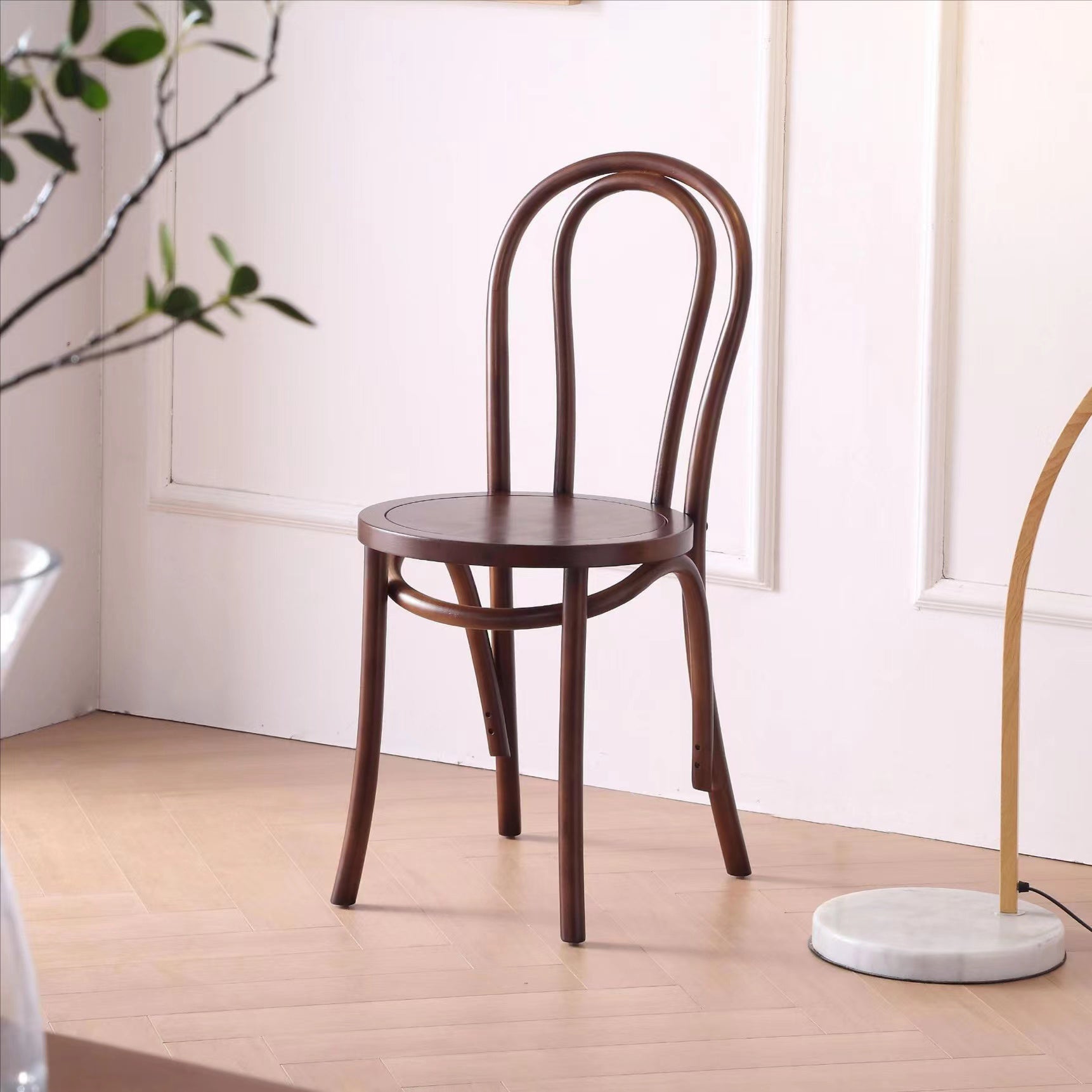 Dining Room Armless Dining Chair Open Back Solid Wood Side Chair