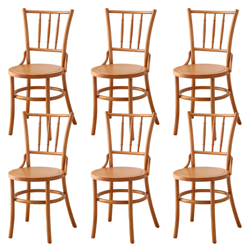 Dining Room Armless Dining Chair Open Back Solid Wood Side Chair