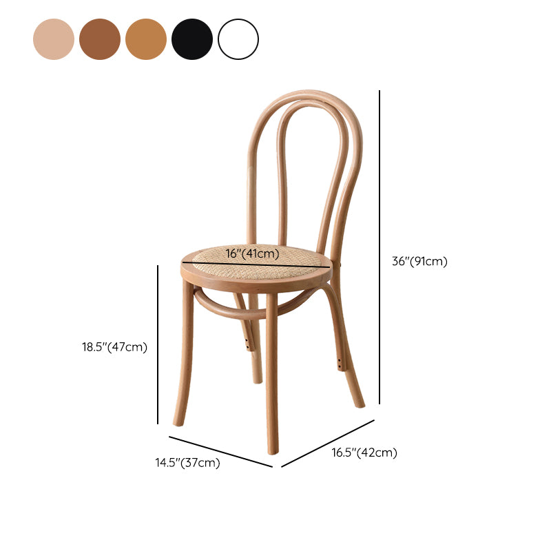 Dining Room Armless Dining Chair Open Back Solid Wood Side Chair