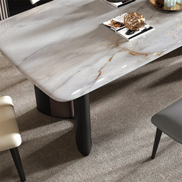 Double Pedestal Dinner Room Kitchen Table Modern Dining Room Table